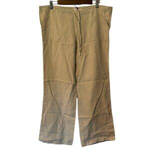 NWT Victoria’s Secret Linen Wide Leg Pants Women’s Size 10 Beige